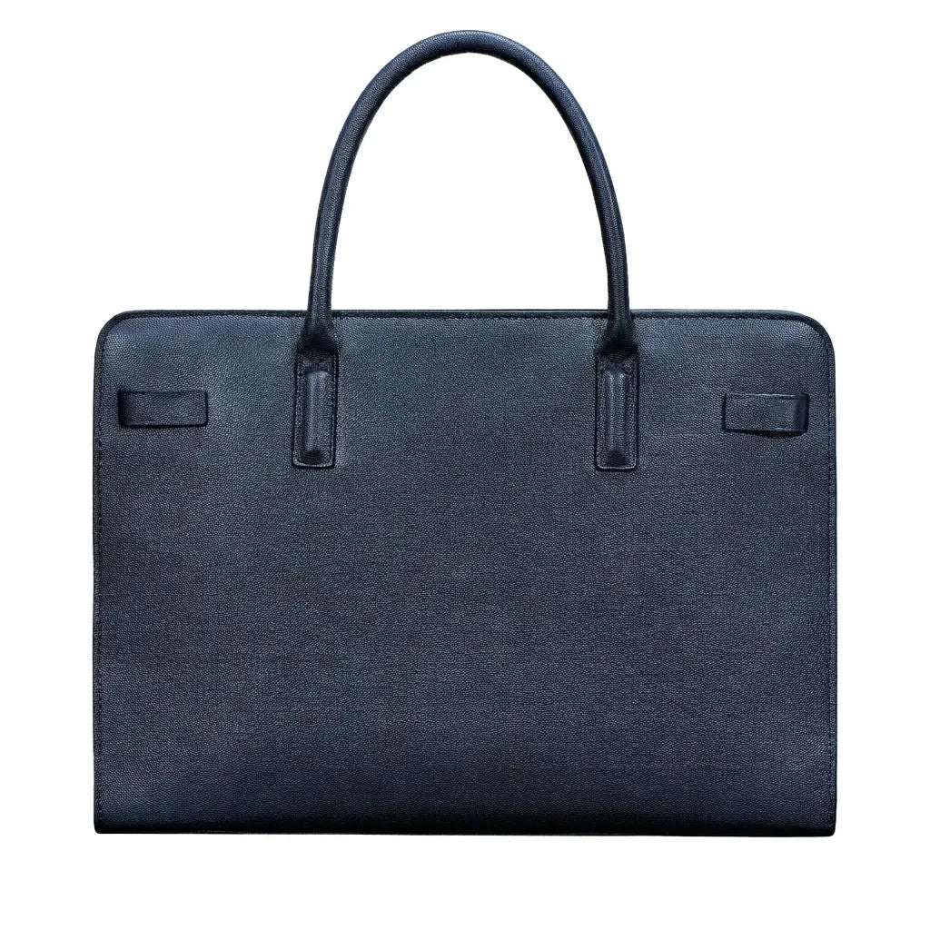 The Enrica Saffiano - Luxury Blue Leather Business Bag