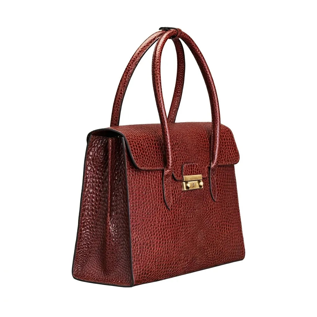 The Fabia Croco - Ladies Croc Leather Work Laptop Handbag