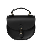 The Isla Circular Black Leather Shoulder Bag