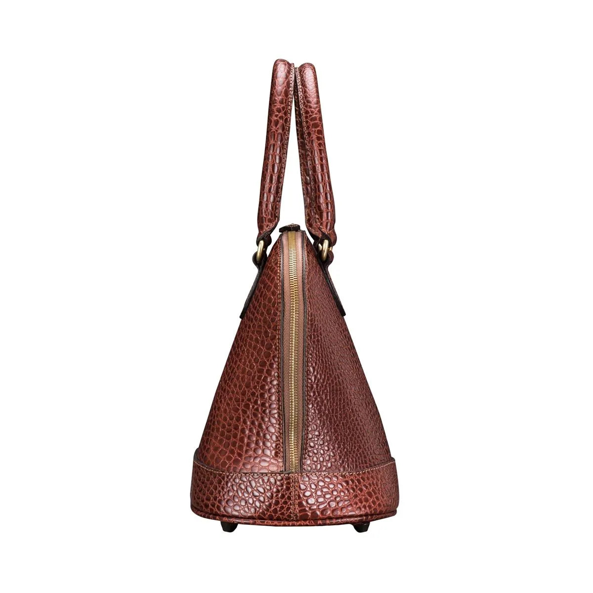 The Rosa Croco - Women's Classic Brown Leather Handbag