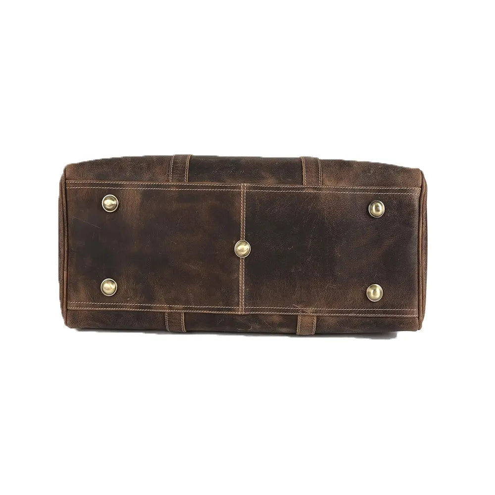 The Weekender Travel Grain Leather Duffle Brown Bag