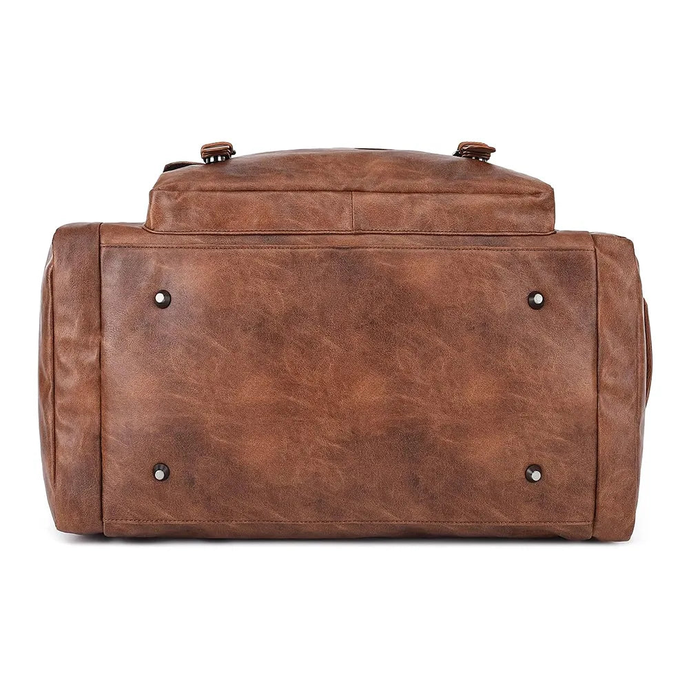 The Weekender Travel Leather Duffle Brown Bag