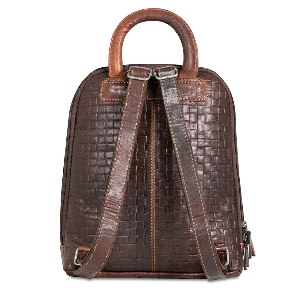 Unisex Premium Leather Brown Tablet Backpack