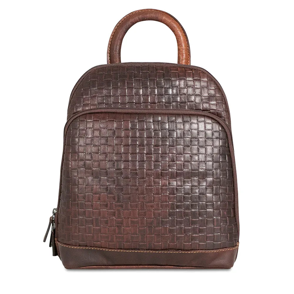 Unisex Premium Leather Brown Tablet Backpack