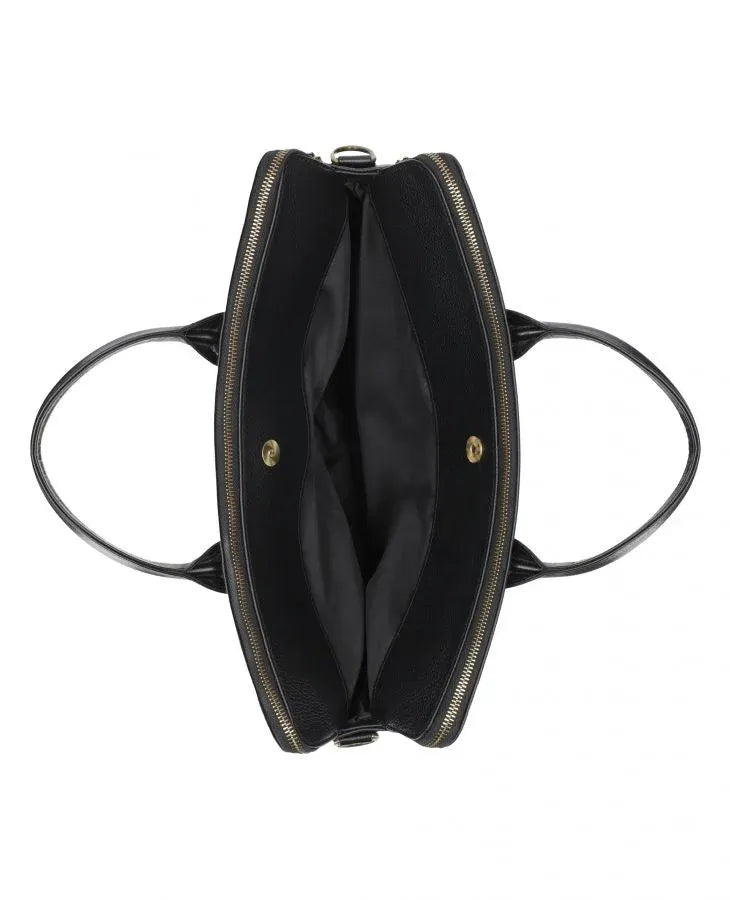 Wall Street Executive Real Leather Laptop Black Bag