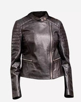 Women-black-motorcycle-leather-jacket