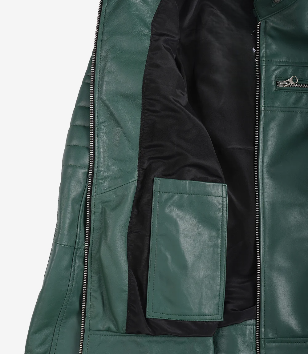 Womens-Real-Leather-Green-Style-Jacket