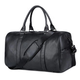 the weekender travel leather duffle black bag