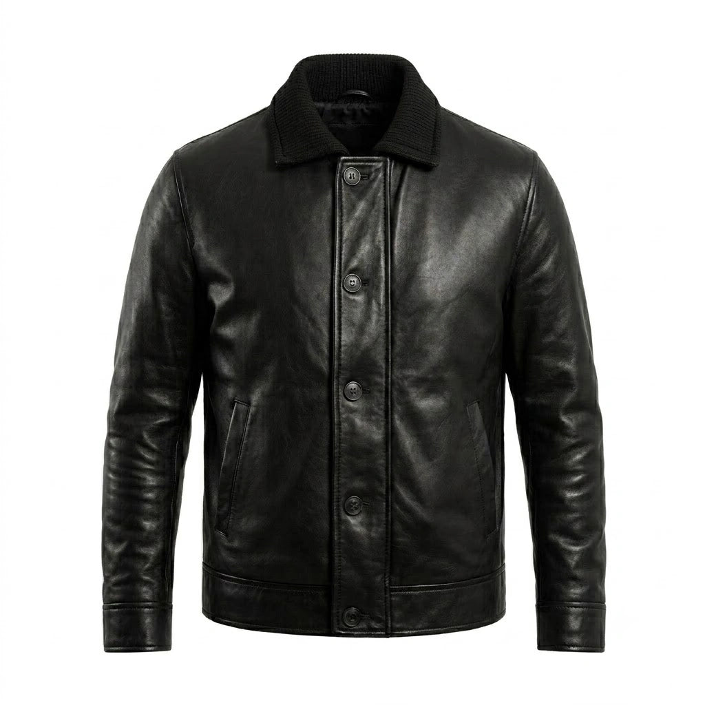 007 First Light James Bond Black Leather Jacket