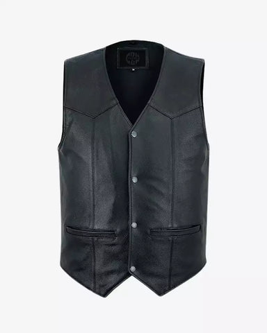Men Black Revolver Motorcycle Vest