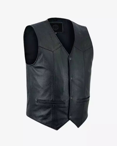 Men Black Revolver Motorcycle Vest
