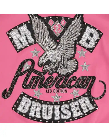 American Bruiser Crop Leather Pink Leather Jacket