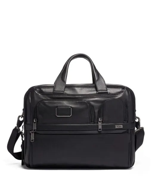 American Expandable Organizer Leather Laptop Bag