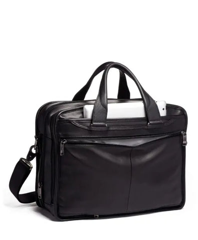 American Expandable Organizer Leather Laptop Bag