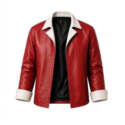 Anime Stark Red Leather Jacket