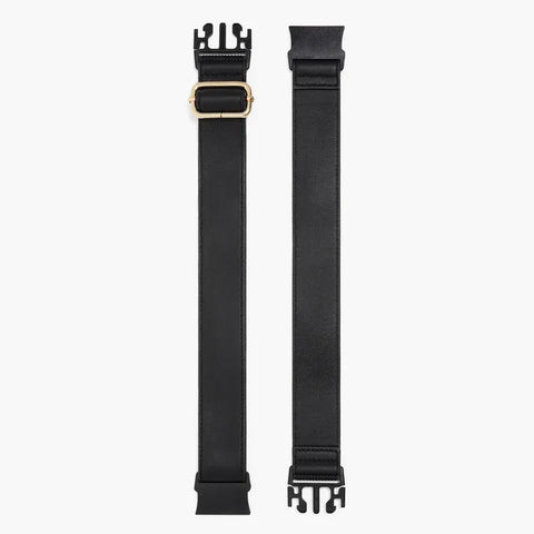 Aoyama 2 Crescent Crossbody Black Leather Bag