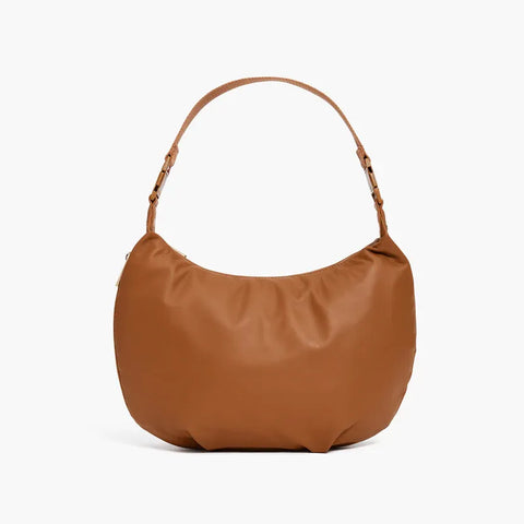 Aoyama 2 Crescent Crossbody Brown Leather Bag
