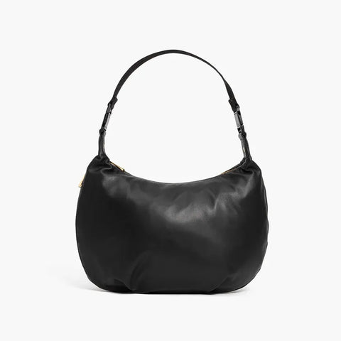 Aoyama 2 Crescent Crossbody Black Leather Bag