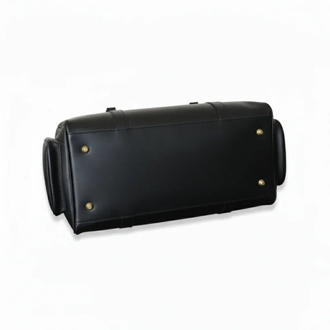 Black Hunter Leather Overnight Duffel Bag