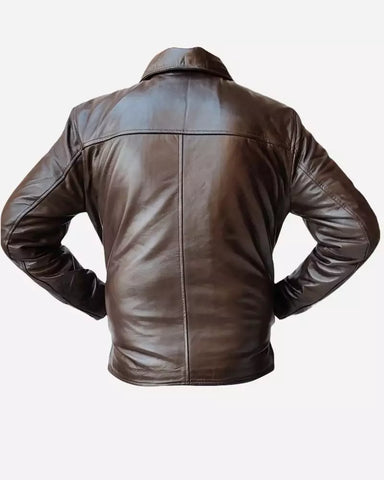 Brown Bomber Leather Jacket for Mens