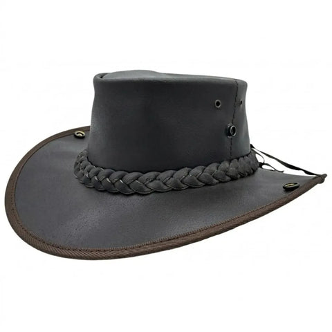 Brown Cowhide Boundary Leather Hat For Men