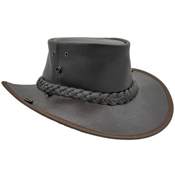 Brown Cowhide Boundary Leather Hat For Men