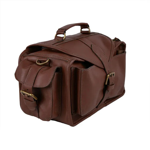 Premium Brown Leather Travel Camera Bag