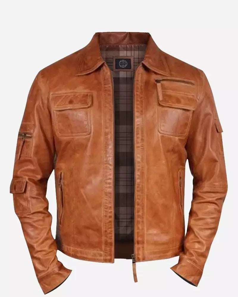 Cafe Racer Jacket Vintage Motorcycle Retro Moto Distressed Jacket