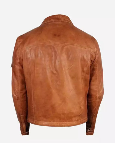 Cafe Racer Jacket Vintage Motorcycle Retro Moto Distressed Jacket