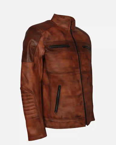 Cafe Racer Brown Motorcycle Jacket