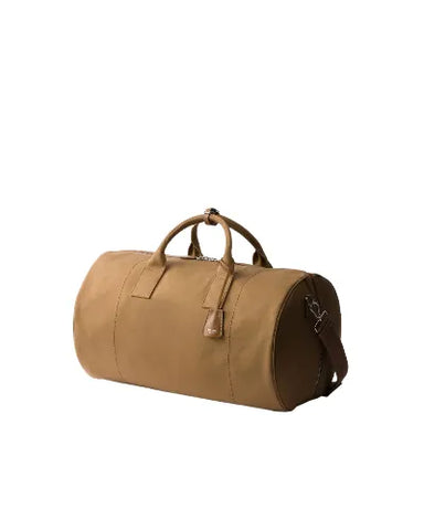 Canvas Camel Brown Leather Duffle Bag