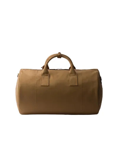 Canvas Camel Brown Leather Duffle Bag