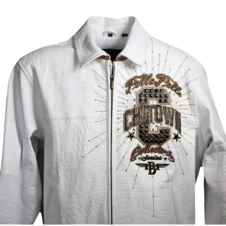 Chi-Town Pelle Pelle White Leather Jacket