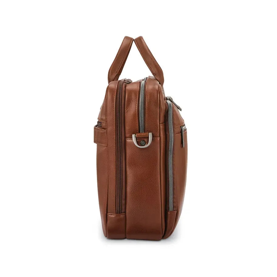 Classic Light Brown Leather Briefcase
