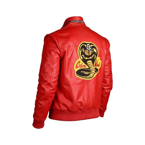 Johnny Lawrence Red Retro Leather Jacket