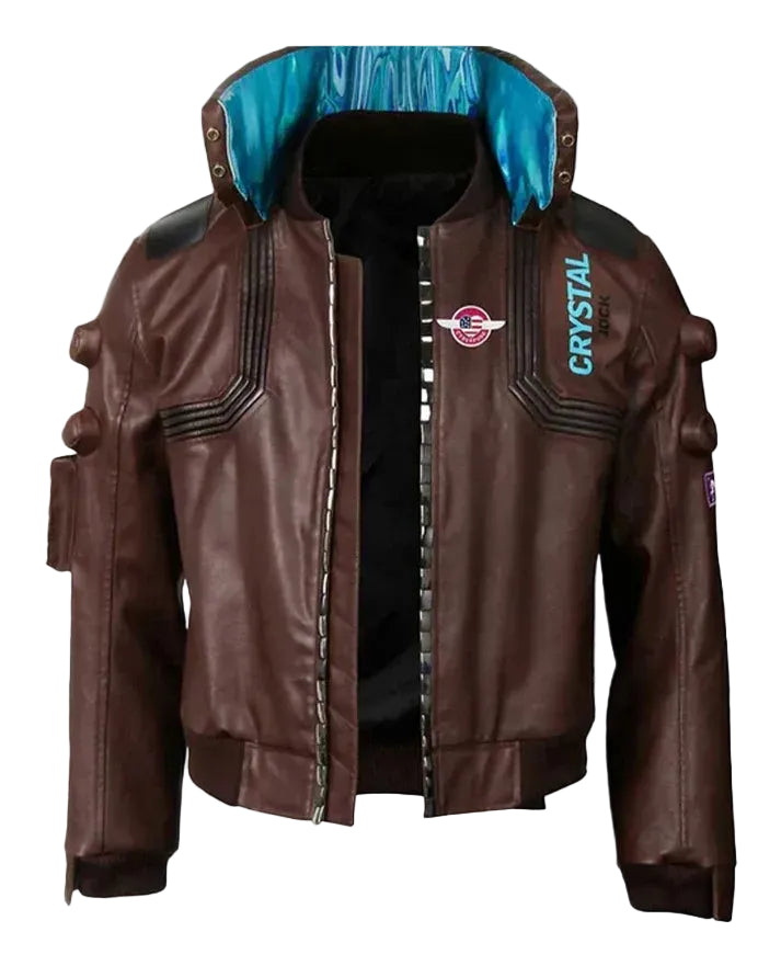 Cyberpunk-2077 Samurai Brown Bomber Leather Jacket