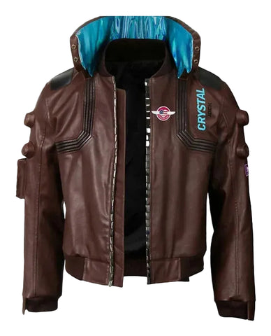 Cyberpunk-2077 Samurai Brown Bomber Leather Jacket