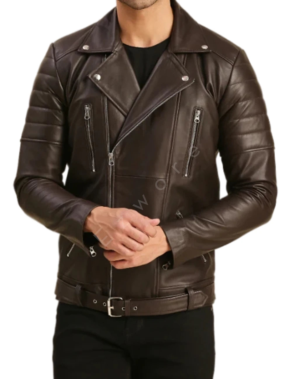 Cyro Brown Quilted Leather Jacket