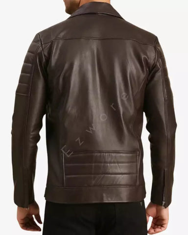 Cyro Brown Quilted Leather Jacket