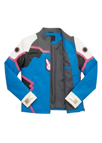 D.Va Blue Leather Jacket For Men