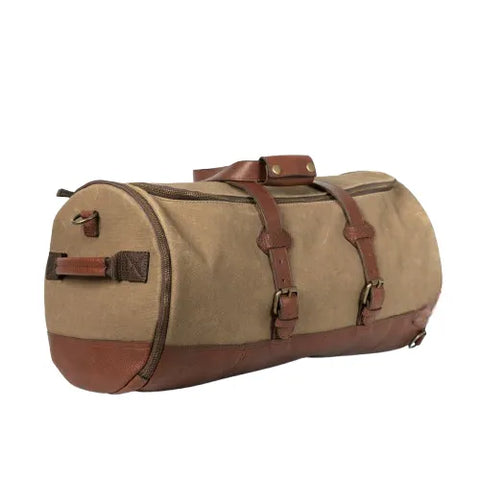 Dakota Reserve Waxed Canvas Duffle Brown Leather Bag