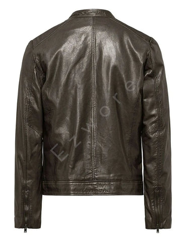 Dark Brown Leather Jacket For Men