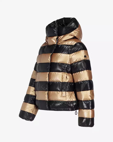 Dazzle Striped Puffer Coat