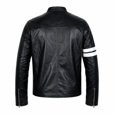John Tanner Stripe Leather Jacket
