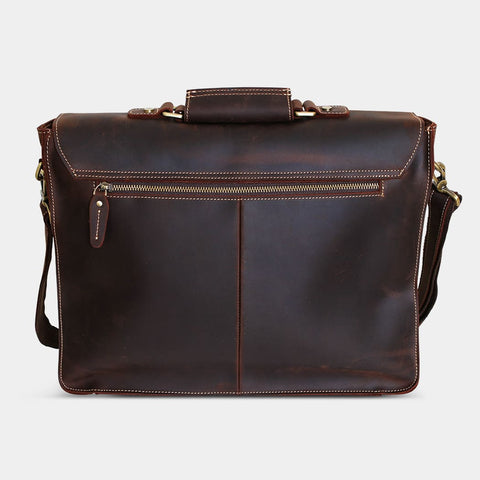 European Style Daily Dark Brown Leather Satchel