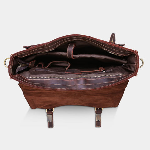 European Style Daily Dark Brown Leather Satchel