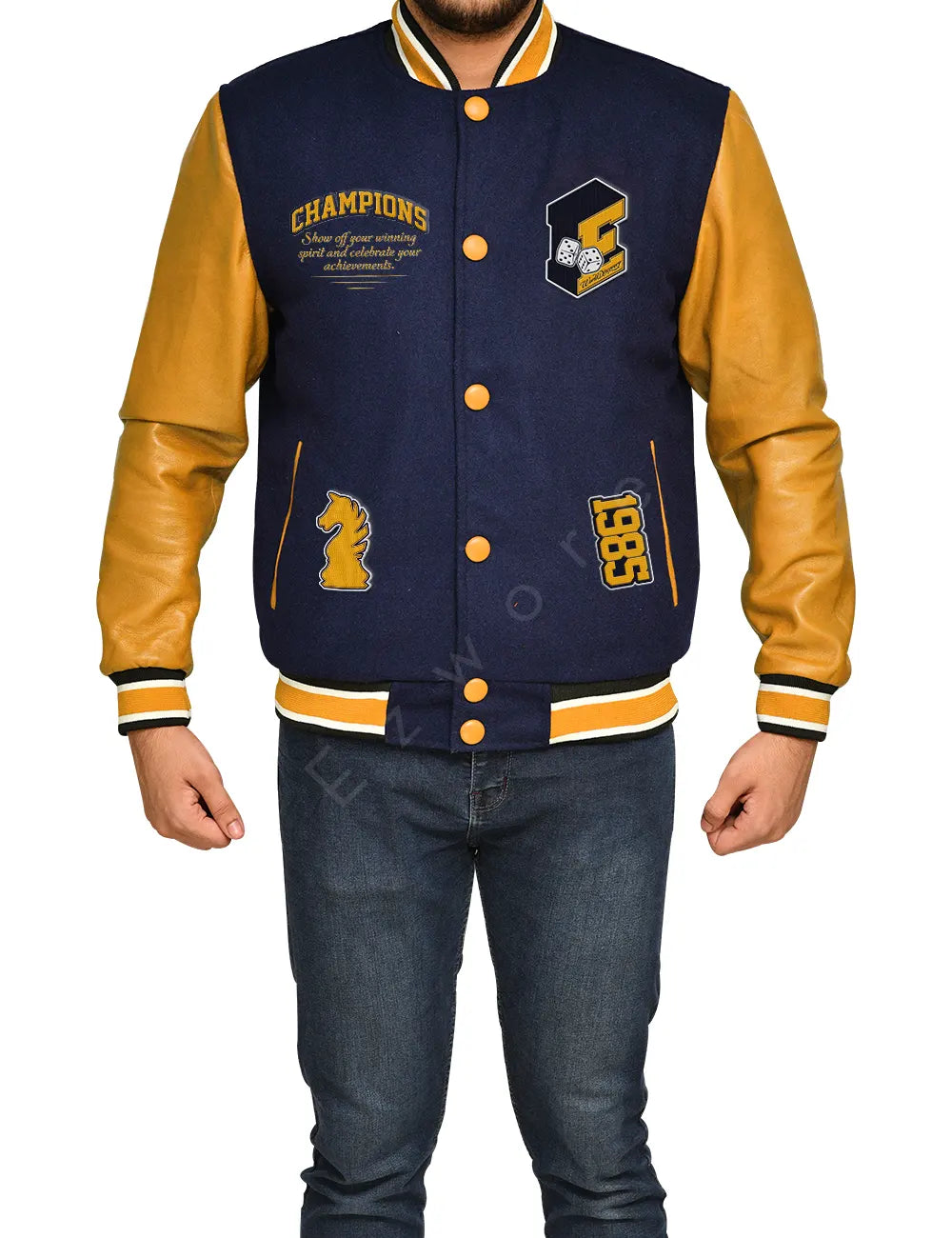 Ezwore Printed Letterman Varsity Jacket