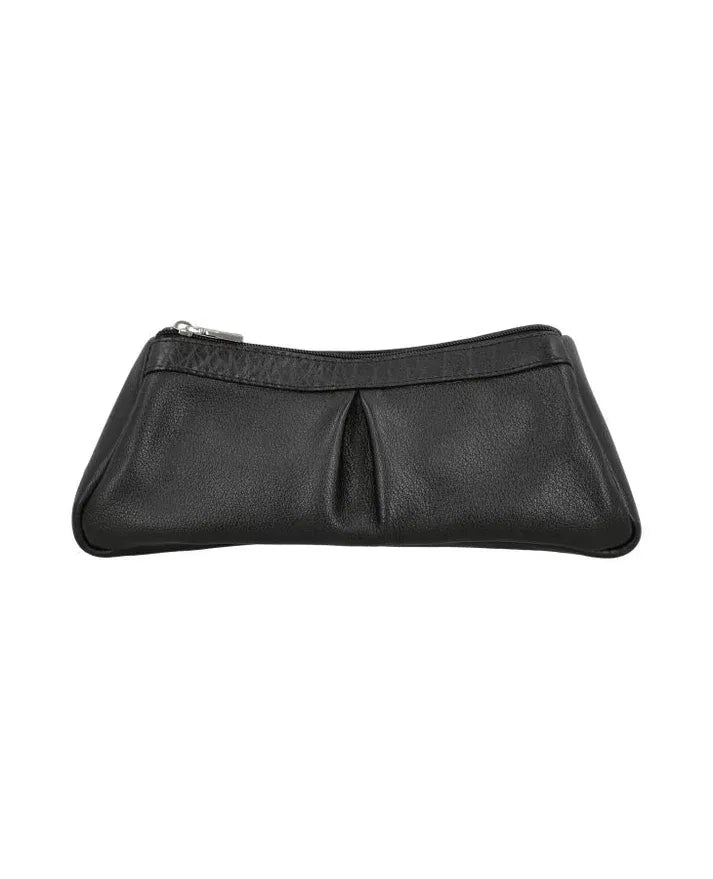 Faux Leather SFO Black Travel Pouch For Women