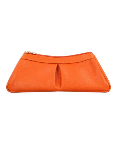 Faux Leather SFO Orange Travel Pouch For Women