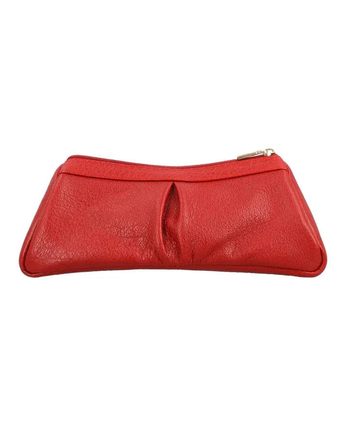 Faux Leather SFO Red Travel Pouch For Women